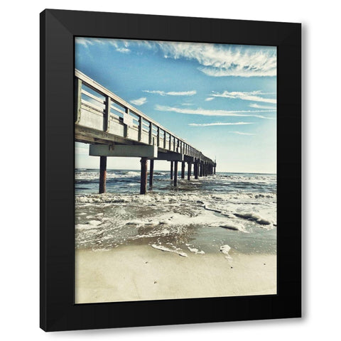 Dock Side Black Modern Wood Framed Art Print by Acosta