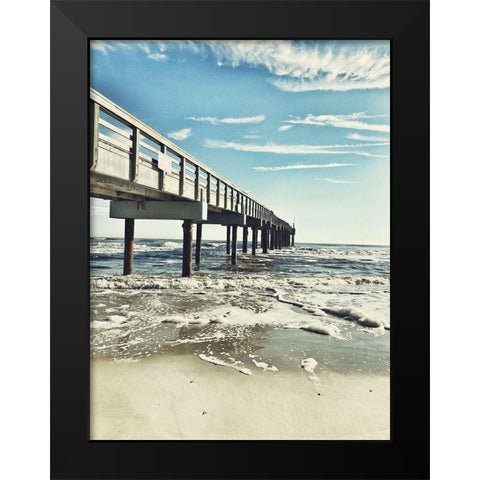 Dock Side Black Modern Wood Framed Art Print by Acosta