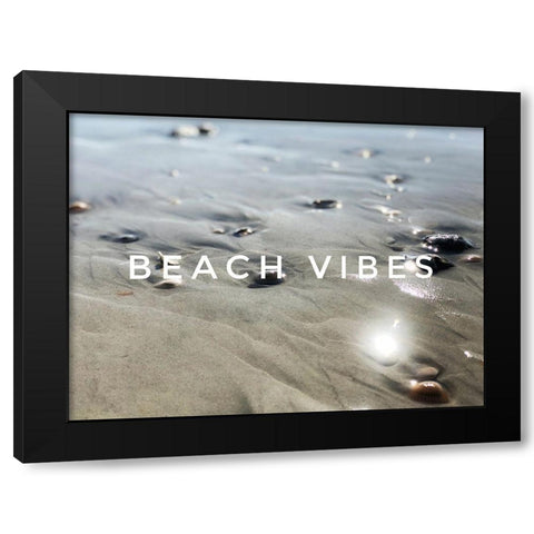 Beach Vibes Black Modern Wood Framed Art Print with Double Matting by Acosta