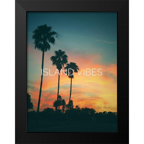 Island Vibes Black Modern Wood Framed Art Print by Acosta