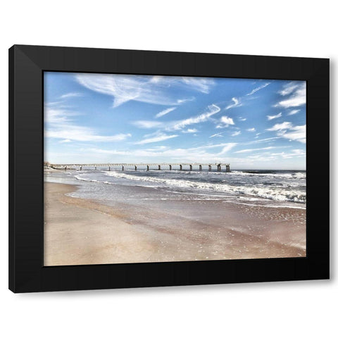 Coastal Dock Black Modern Wood Framed Art Print with Double Matting by Acosta