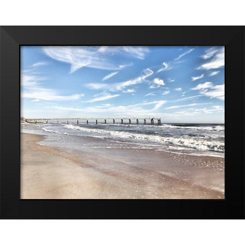 Coastal Dock Black Modern Wood Framed Art Print by Acosta