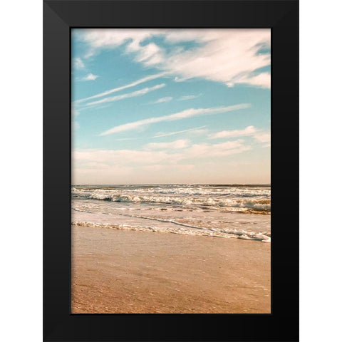 Beach Shores Panel III Black Modern Wood Framed Art Print by Acosta