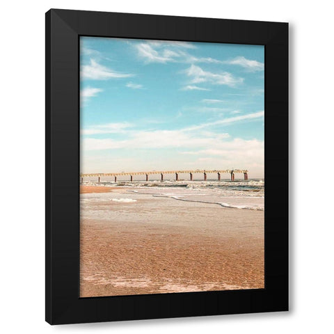 Beach Shores Panel II Black Modern Wood Framed Art Print by Acosta