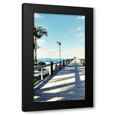 Pier View II Black Modern Wood Framed Art Print with Double Matting by Acosta
