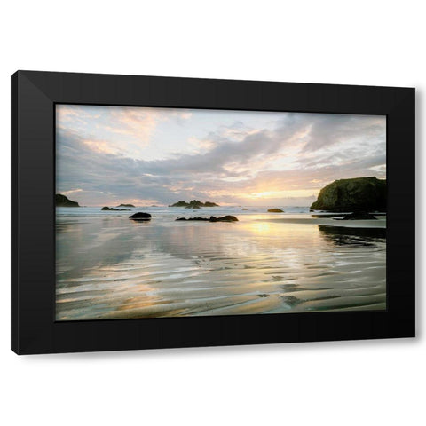 Ripples Black Modern Wood Framed Art Print by Amos, Andy