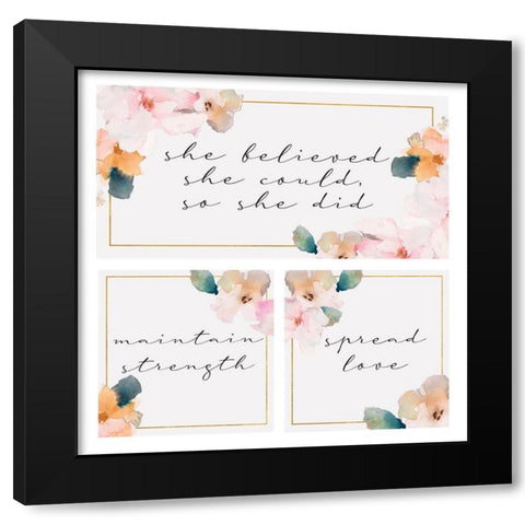 She Believed She Could Black Modern Wood Framed Art Print with Double Matting by Loreth, Lanie
