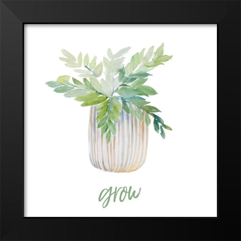 Grow Plant Black Modern Wood Framed Art Print by Loreth, Lanie