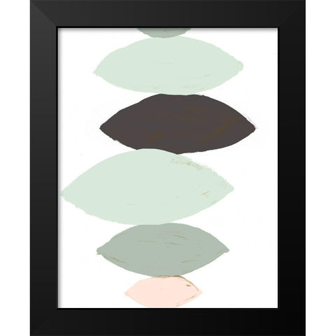 Pastel Pebbles Black Modern Wood Framed Art Print by Loreth, Lanie