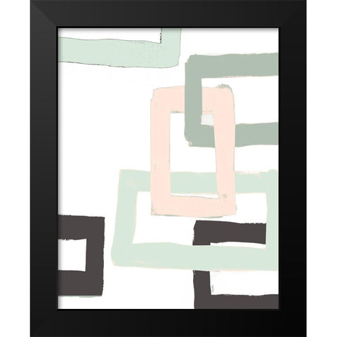 Pastel Blocks II Black Modern Wood Framed Art Print by Loreth, Lanie