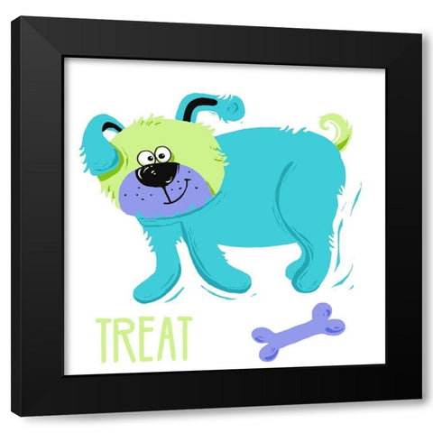 Dogs Gone Wild I Black Modern Wood Framed Art Print with Double Matting by Mosher, Deidre