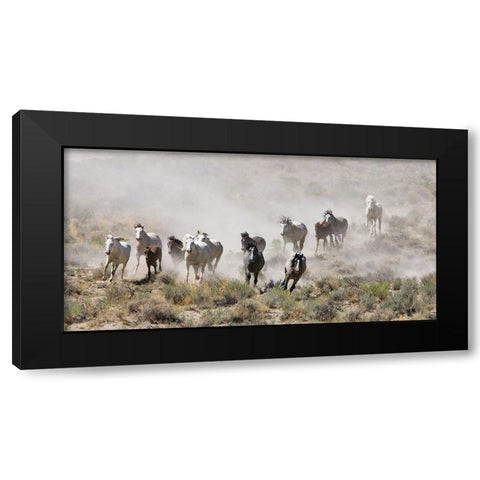 Horses Out West Black Modern Wood Framed Art Print by Walker, Carol