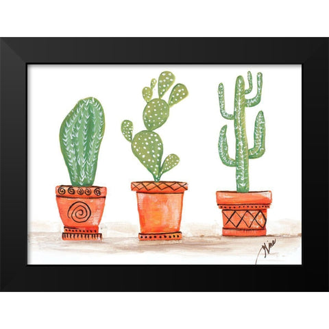 Cactus Trio Black Modern Wood Framed Art Print by Ritter, Gina