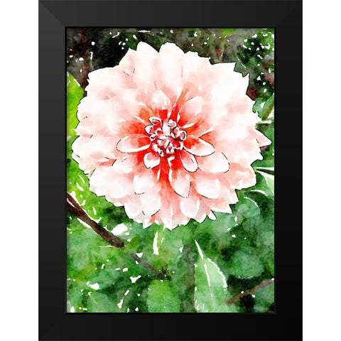 Rose Wash Floral Black Modern Wood Framed Art Print by Mansfield, Kathy