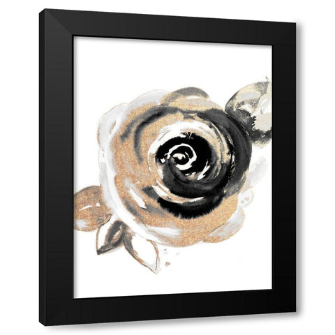 Gold Rosa Salvaje I Black Modern Wood Framed Art Print with Double Matting by Pinto, Patricia