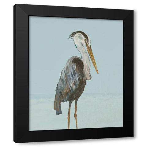 Coastal Heron I Black Modern Wood Framed Art Print by DeRice, Julie