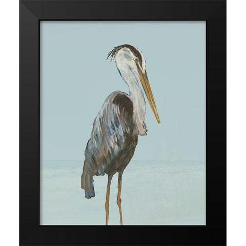 Coastal Heron I Black Modern Wood Framed Art Print by DeRice, Julie