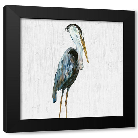 Heron on Whitewash III Black Modern Wood Framed Art Print with Double Matting by DeRice, Julie