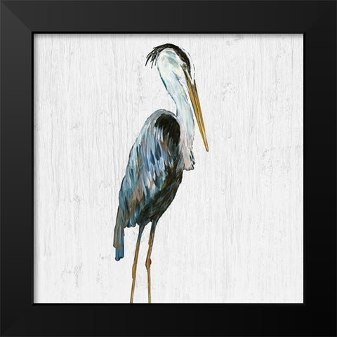 Heron on Whitewash III Black Modern Wood Framed Art Print by DeRice, Julie