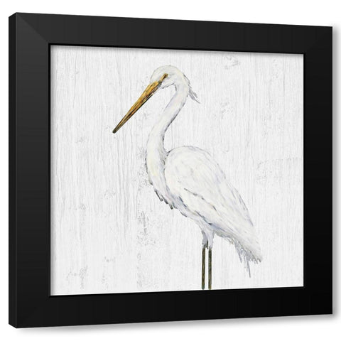 Heron on Whitewash IV Black Modern Wood Framed Art Print by DeRice, Julie