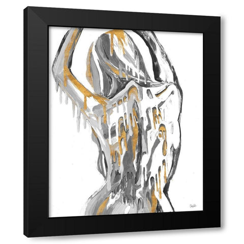 Golden Woman Black Modern Wood Framed Art Print with Double Matting by Goodrich, Chelsea