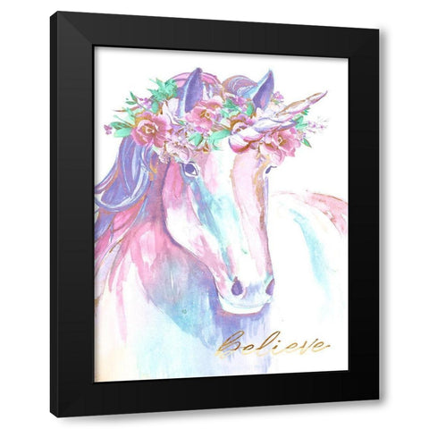 Believe Black Modern Wood Framed Art Print by Goodrich, Chelsea