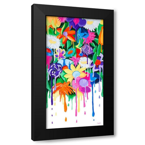 Garden Drips Black Modern Wood Framed Art Print with Double Matting by Goodrich, Chelsea