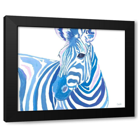 Vibrant Zebra Black Modern Wood Framed Art Print with Double Matting by Goodrich, Chelsea