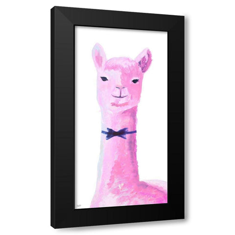 Vibrant Llama Black Modern Wood Framed Art Print by Goodrich, Chelsea