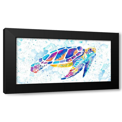 Vibrant Sea Turtle Black Modern Wood Framed Art Print with Double Matting by Goodrich, Chelsea