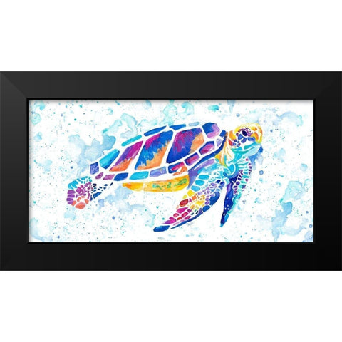 Vibrant Sea Turtle Black Modern Wood Framed Art Print by Goodrich, Chelsea
