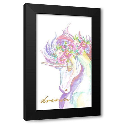Unicorn Wishes II Black Modern Wood Framed Art Print with Double Matting by Goodrich, Chelsea