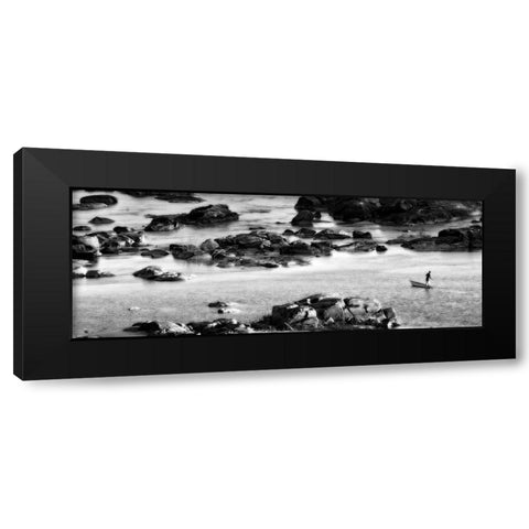 Among the Rocks Black Modern Wood Framed Art Print by Niassa Lion Project