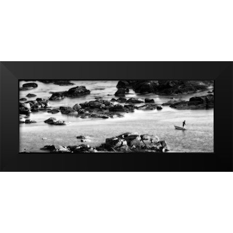 Among the Rocks Black Modern Wood Framed Art Print by Niassa Lion Project