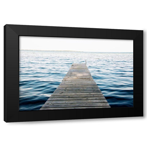 Lake Dock Black Modern Wood Framed Art Print with Double Matting by Navas, Emily