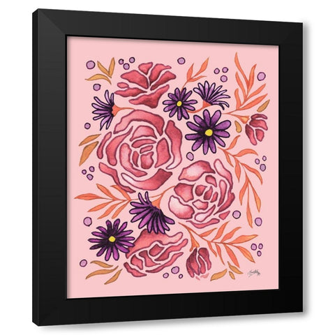 Spring and Floral III Black Modern Wood Framed Art Print with Double Matting by Medley, Elizabeth