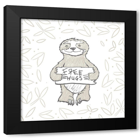 Animal Hugs I Black Modern Wood Framed Art Print by Edwins, Hugo