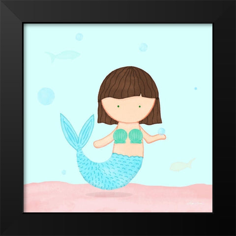 Mermaid II Black Modern Wood Framed Art Print by Edwins, Hugo