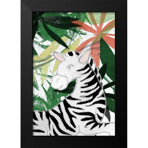 Hidden Zebra Black Modern Wood Framed Art Print by Medley, Elizabeth