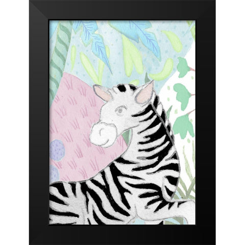 Zebra in the Tropics Black Modern Wood Framed Art Print by Medley, Elizabeth