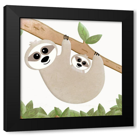Hanging Out Black Modern Wood Framed Art Print by Quach, Anna