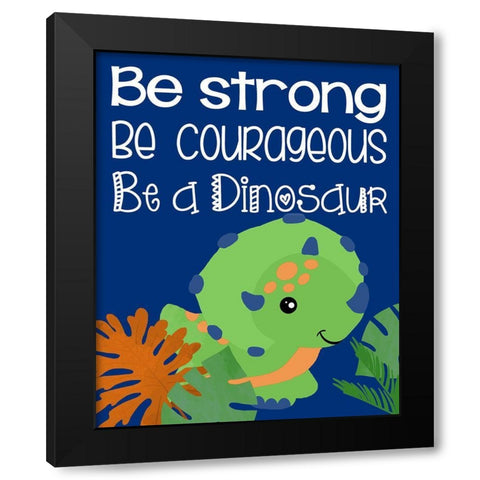 Dino I Black Modern Wood Framed Art Print with Double Matting by Quach, Anna