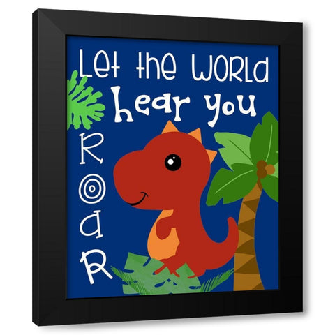 Dino II Black Modern Wood Framed Art Print by Quach, Anna