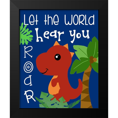 Dino II Black Modern Wood Framed Art Print by Quach, Anna