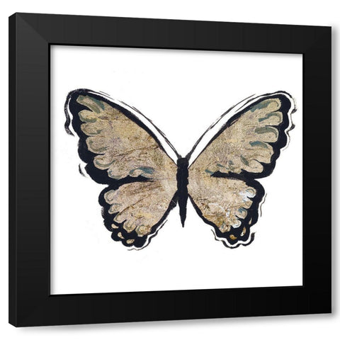 Flutter Gold I Black Modern Wood Framed Art Print with Double Matting by Medley, Elizabeth