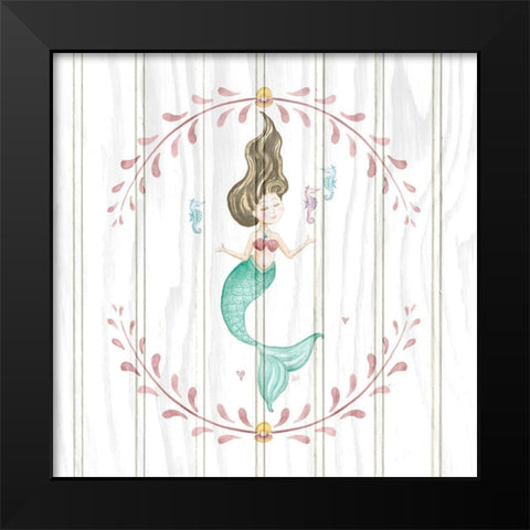 Mermaid on Wood I Black Modern Wood Framed Art Print by Metz, Andi