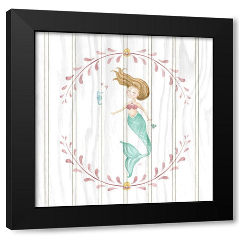Mermaid on Wood II Black Modern Wood Framed Art Print by Metz, Andi