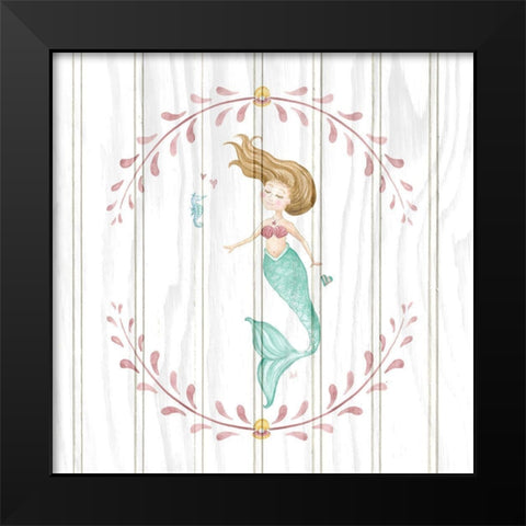 Mermaid on Wood II Black Modern Wood Framed Art Print by Metz, Andi