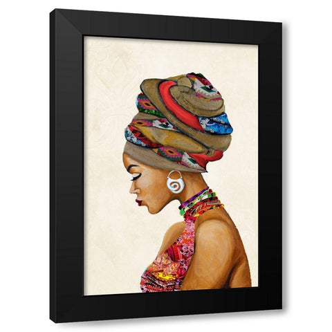 African Goddess on Beige Black Modern Wood Framed Art Print by Ritter, Gina