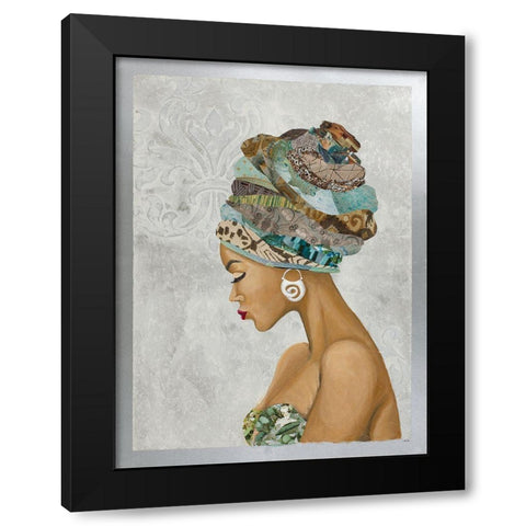 African Goddess on Silver Black Modern Wood Framed Art Print by Ritter, Gina